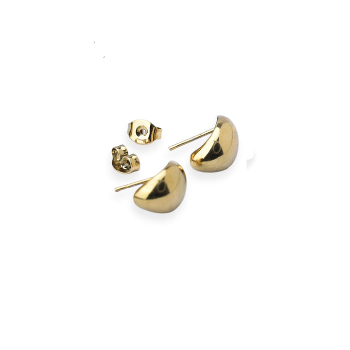 Shop Half Hoops Stud Earrings | 18k Gold Plated Palmonas-5
