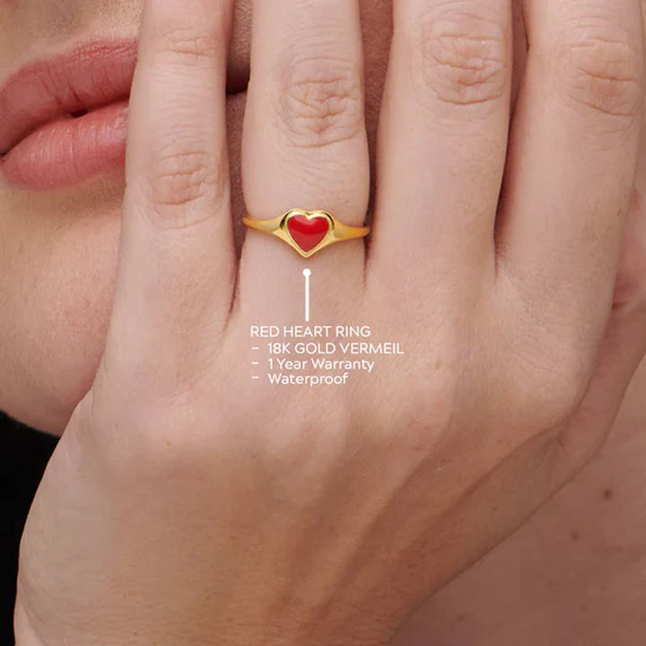 Shop Red Heart Ring- 18k Gold Vermeil Palmonas-2