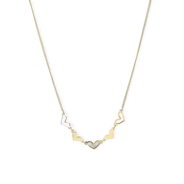 Shop Heart White Pearl Enamel Necklace | 18k Gold Vermeil Palmonas-5