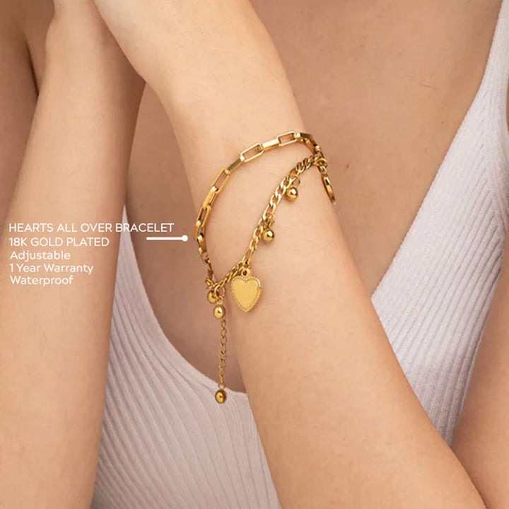 Shop Hearts All Over Bracelet- 18k Gold Plated Palmonas-2