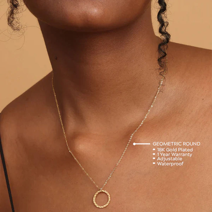 Shop Geometric Round Necklace | 18k Gold Plated Palmonas-3