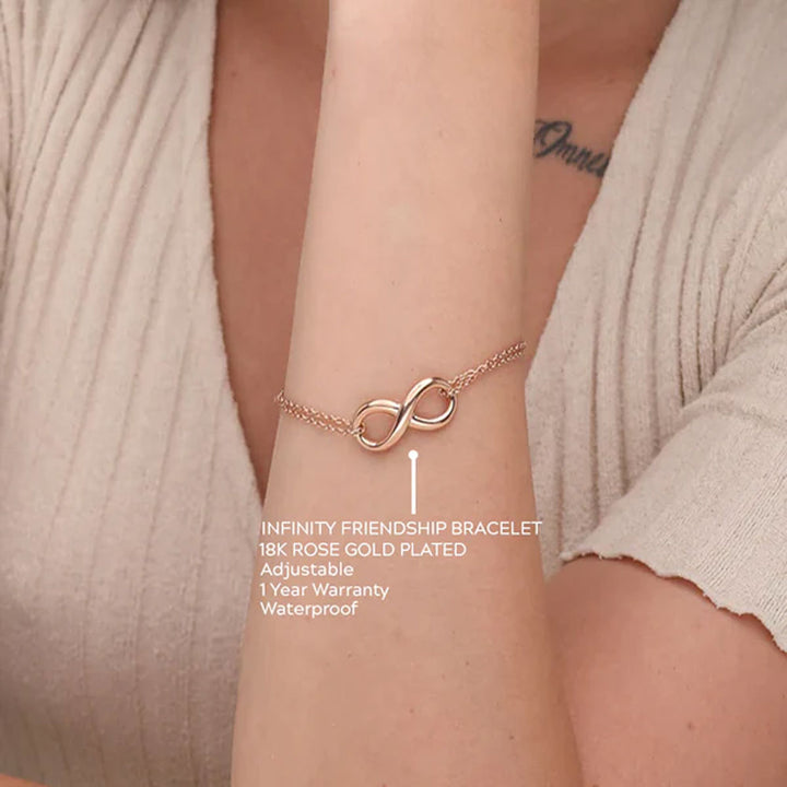 Shop Infinity Friendship Bracelet- 18k Rose Gold Plated Palmonas-2