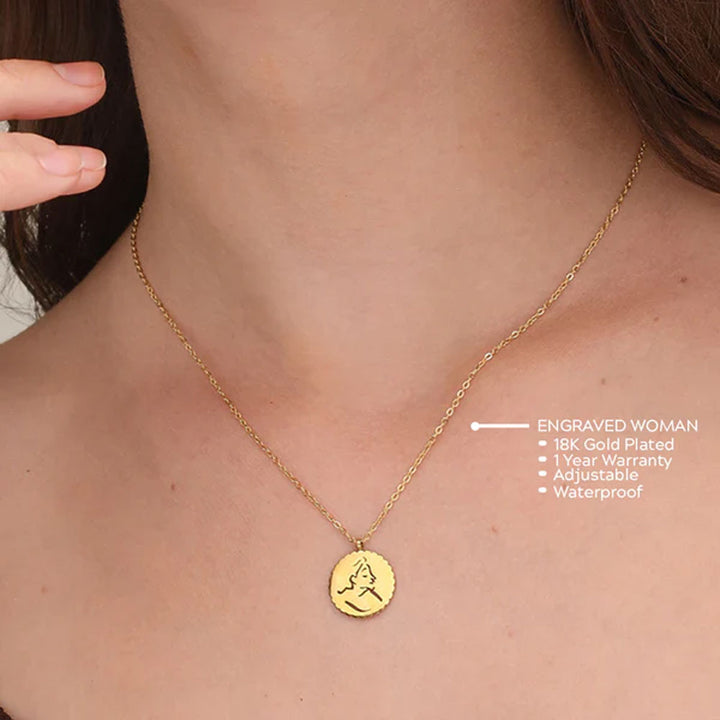 Shop Engraved Woman Necklace- 18k Gold Plated Palmonas-3