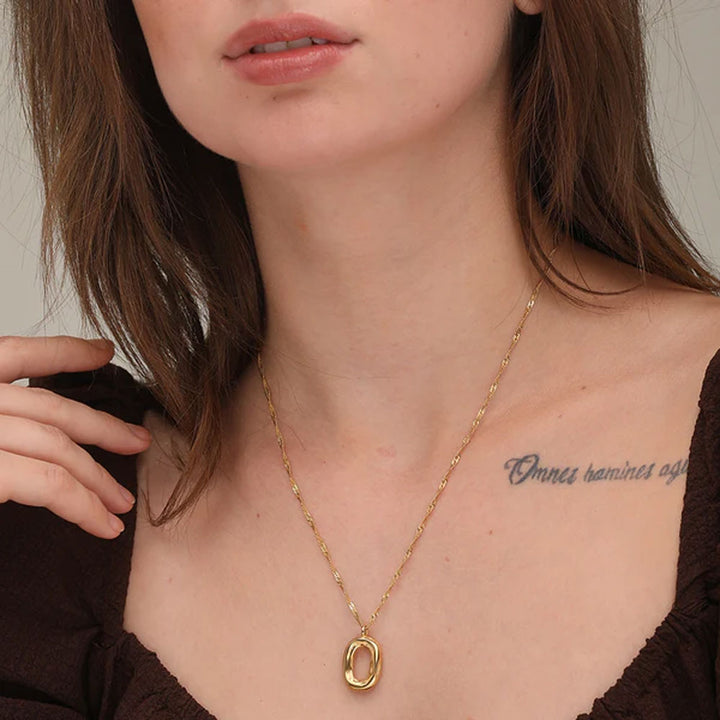 Shop Wobbly Oval Necklace- 18k Gold Plated Palmonas-6
