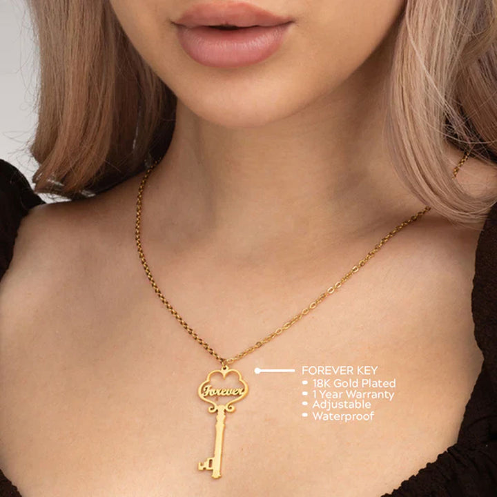 Shop Forever Key Necklace- 18k Gold Plated Palmonas-3