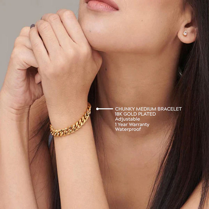 Shop Chunky Medium Bracelet- 18k Gold Plated Palmonas-2