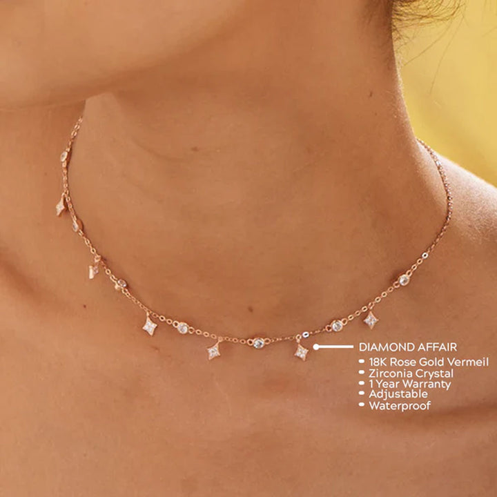 Shop Diamond Affair Necklace- 18k Rose Gold Vermeil Palmonas-4