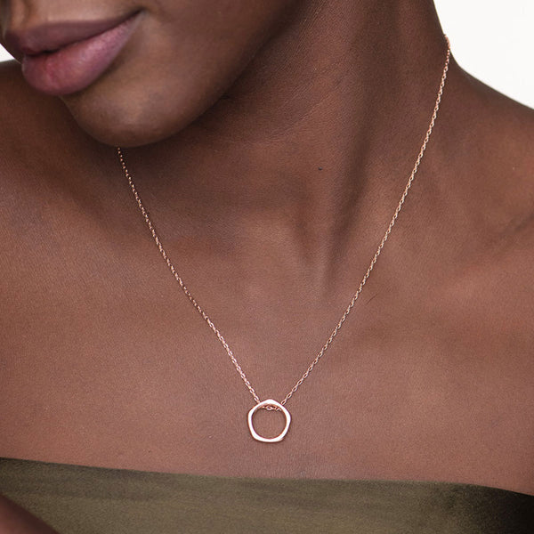 Mini Molten Necklace- 18k Rose Gold Plated