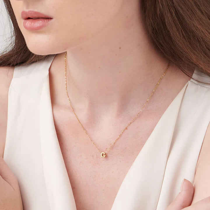 Shop Small Letter Necklace- 18k Gold Plated Palmonas-6