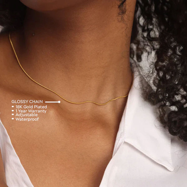 Shop Glossy Chain Necklace- 18k Gold Plated Palmonas-2