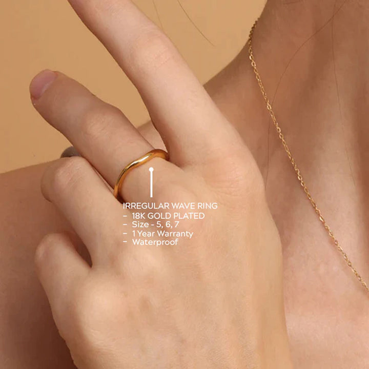 Shop Irregular Wave Ring- 18k Gold Plated Palmonas-3