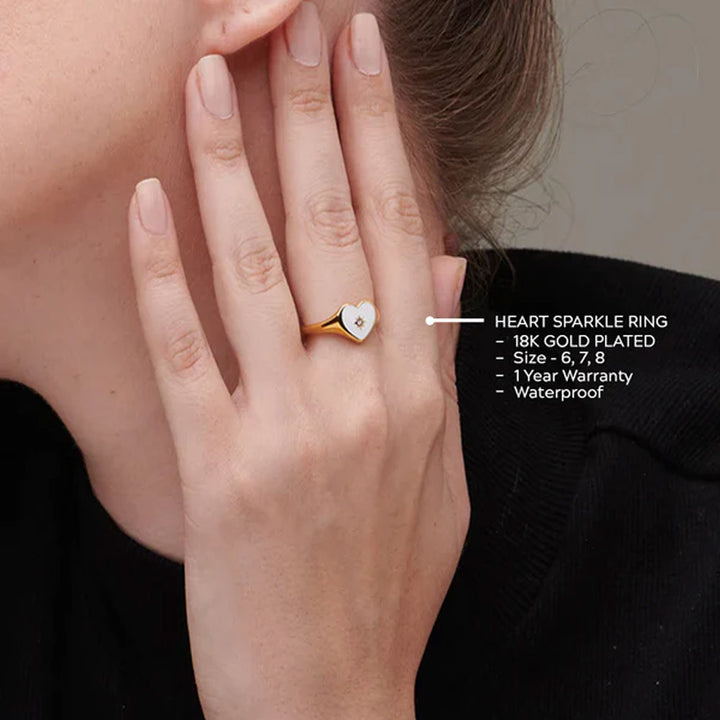 Shop Heart Sparkle Ring- 18k Gold Plated Palmonas-2
