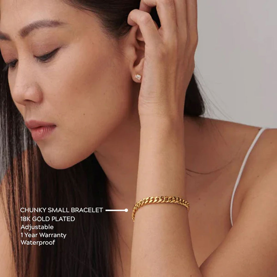 Shop Chunky Small Bracelet- 18k Gold Plated Palmonas-2