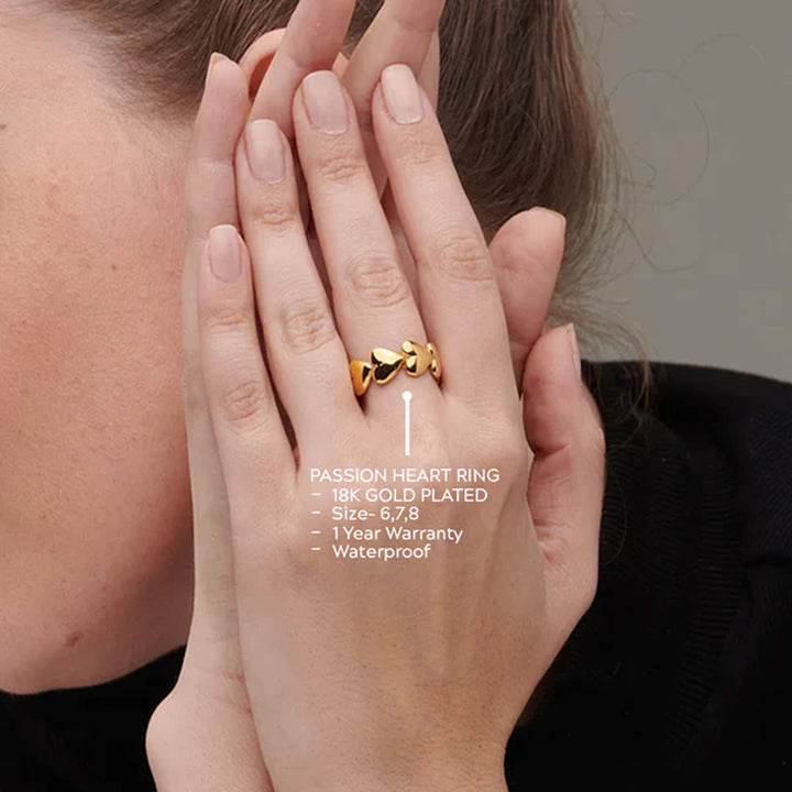 Shop Passion Heart Ring- 18k Gold Plated Palmonas-2