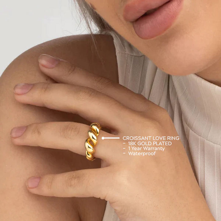 Shop Croissant Love Ring- 18k Gold Plated Palmonas-2