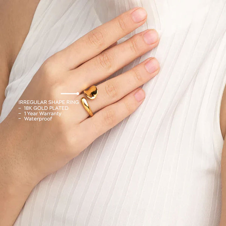 Shop Irregular Shape Ring- 18k Gold Plated Palmonas-2
