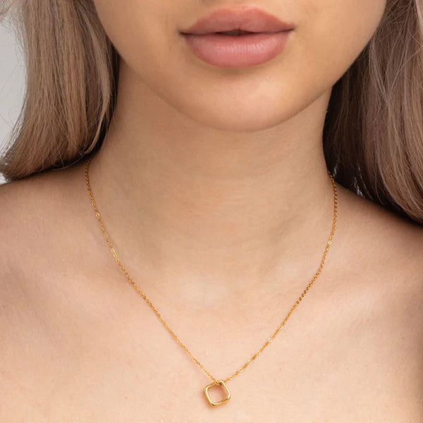 Square Stax Necklace- 18k Gold Plated