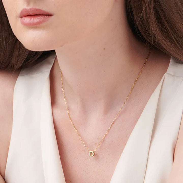 Shop Small Letter Necklace- 18k Gold Plated Palmonas-7
