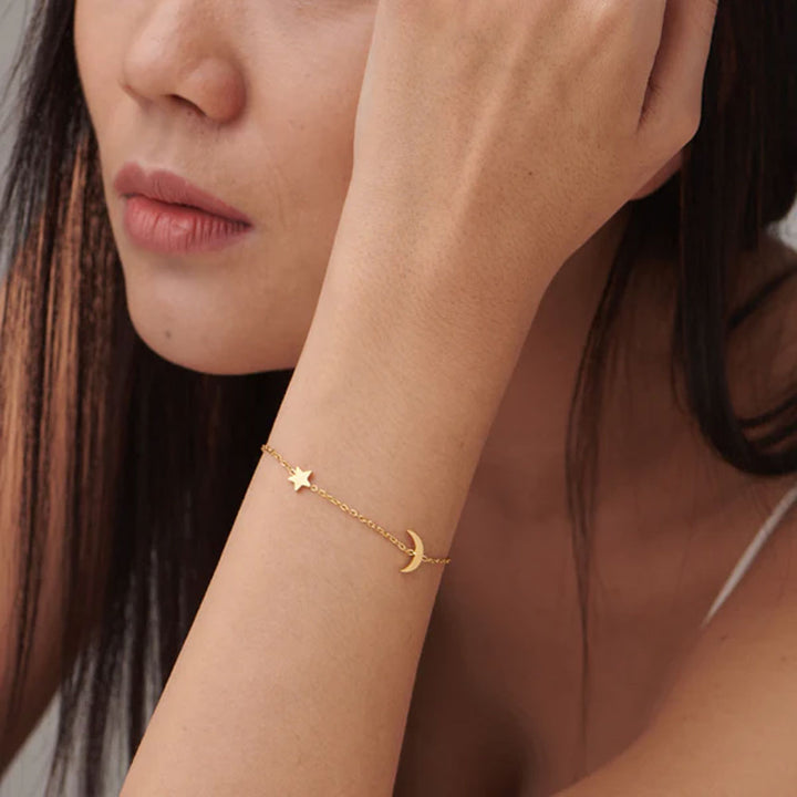 Shop Star Moon Bracelet- 18k Gold Plated Palmonas-3