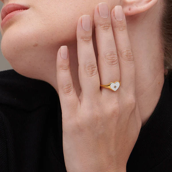 Heart Sparkle Ring- 18k Gold Plated