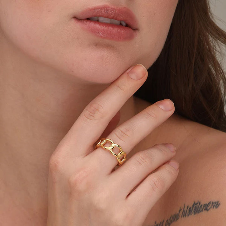 Shop Cuban Link Ring- 18k Gold Plated Palmonas-3