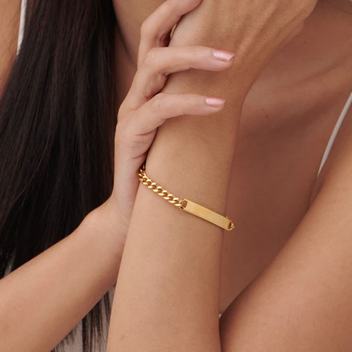 Shop Curve Bar Bracelet- 18k Gold Plated Palmonas-4
