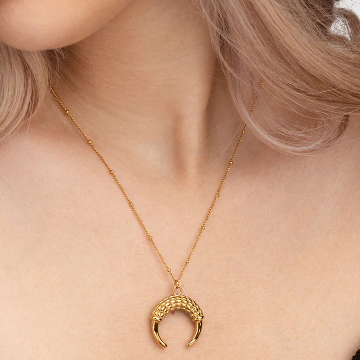 Shop Horn Meural Necklace- 18k Gold Plated Palmonas-1