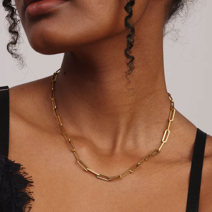 Shop Paperclip Chain Necklace- 18k Gold Plated Palmonas-4