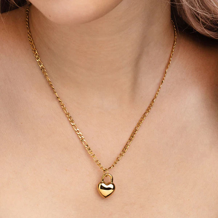 Shop Romantic Heart Necklace- 18k Gold Plated Palmonas-4