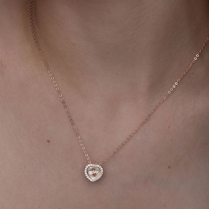 Shop Holographic Heart Necklace- 18k Rose Gold Vermeil Palmonas-4