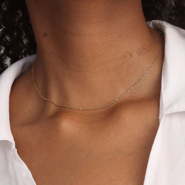 Thin Chain Necklace- 18k Gold Plated
