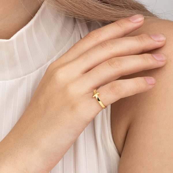 Gold Julienne Ring- 18k Gold Plated