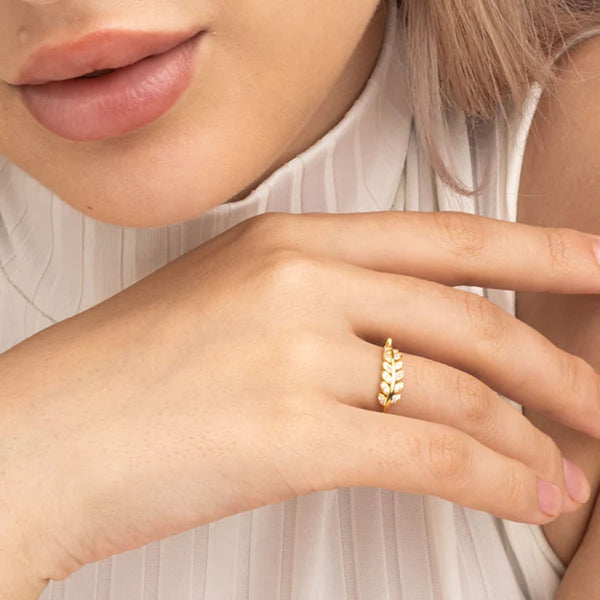 Feather Touch Ring- 18k Gold Plated