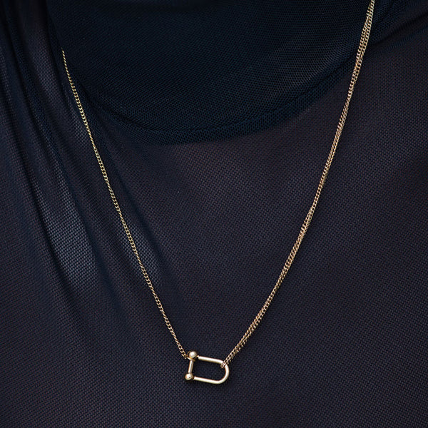 U Shape Necklace- 18k Gold Plated