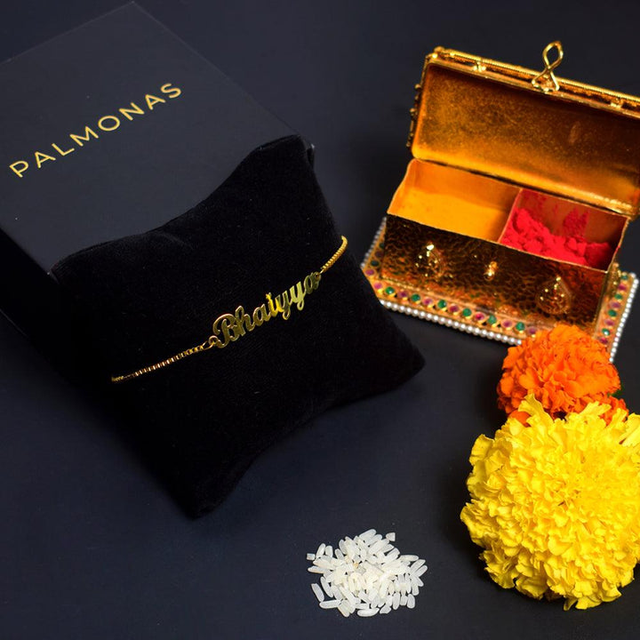 Bhaiyya Adjustable Rakhi- 18k Gold Plated - palmonas