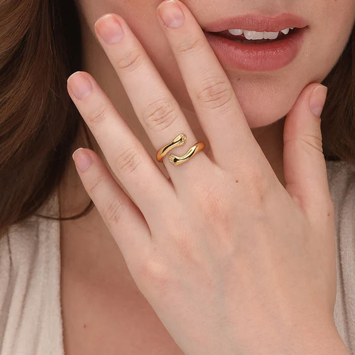 Shop Love Hug Ring- 18k Gold Plated Palmonas-1