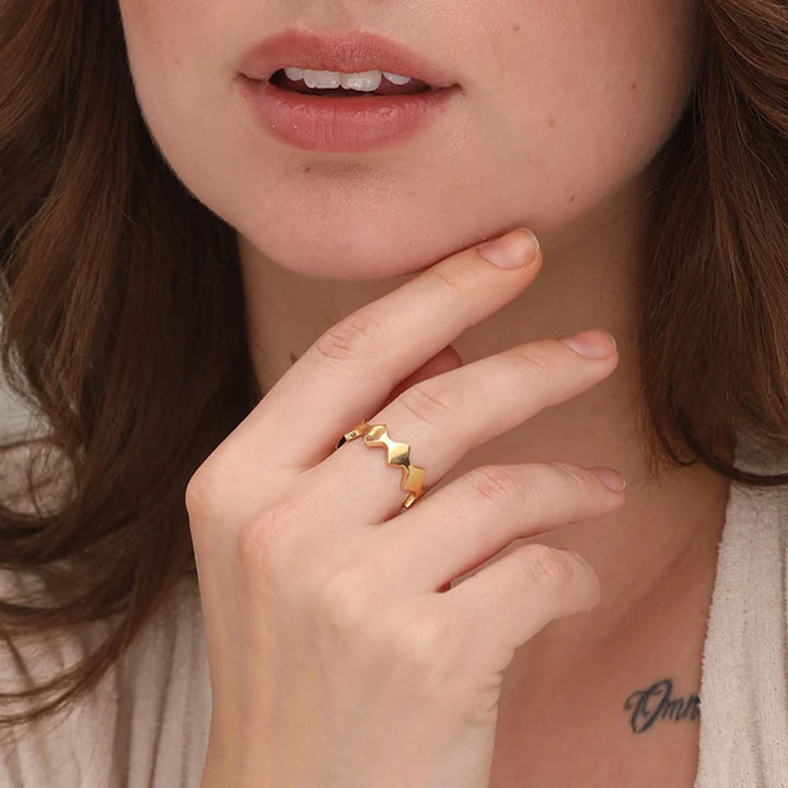 Shop Triangle Band Ring- 18k Gold Plated Palmonas-3