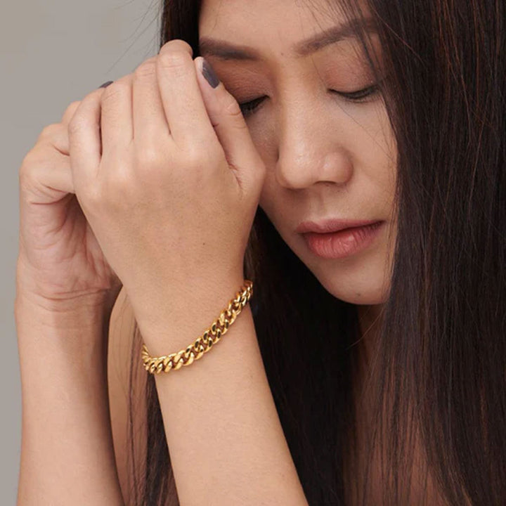 Shop Chunky Medium Bracelet- 18k Gold Plated Palmonas-1