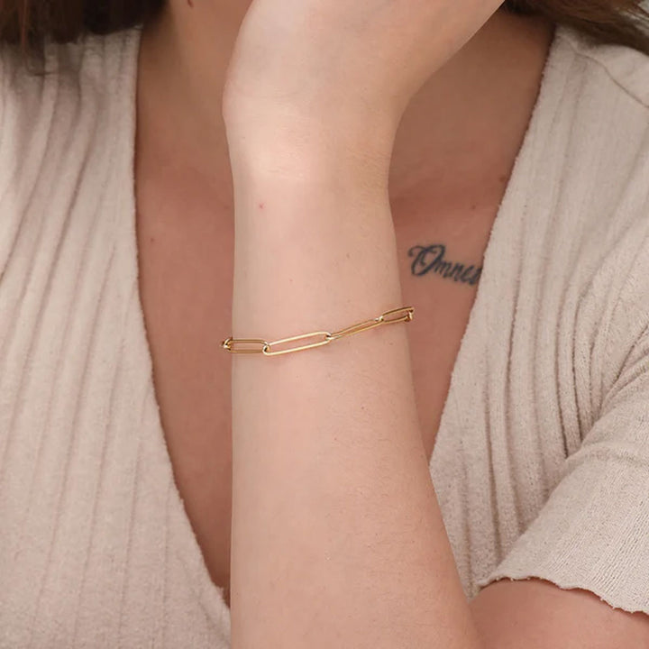 Shop Elongated Charm Bracelet- 18k Gold Plated Palmonas-1