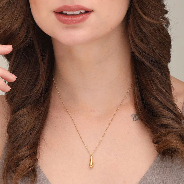 Shop Thin Drop Necklace- 18k Gold Plated Palmonas-5