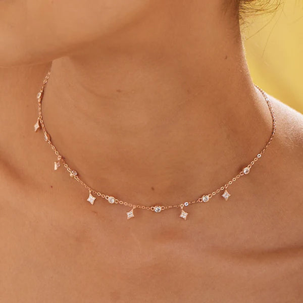 Shop Diamond Affair Necklace- 18k Rose Gold Vermeil Palmonas-2