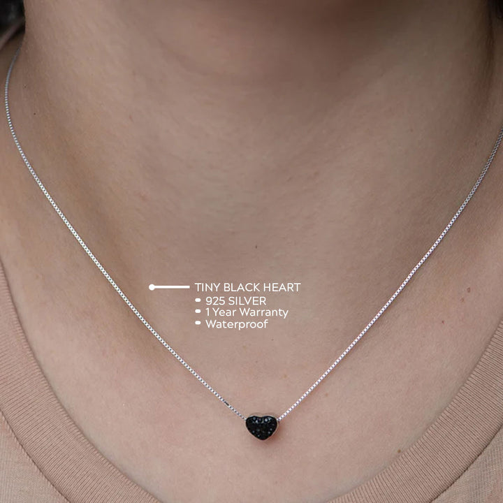 Shop Tiny Black Heart Necklace- 925 Silver Palmonas-3