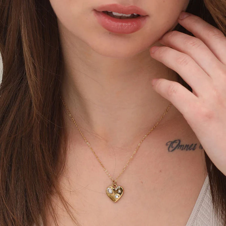 Shop Celestial Heart Necklace- 18k Gold Plated Palmonas-4