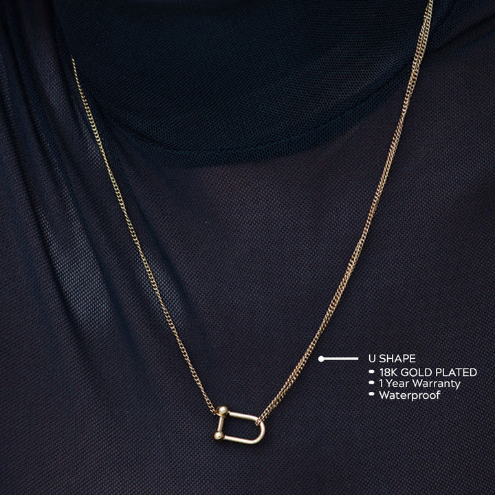 Shop U Shape Necklace- 18k Gold Plated Palmonas-3