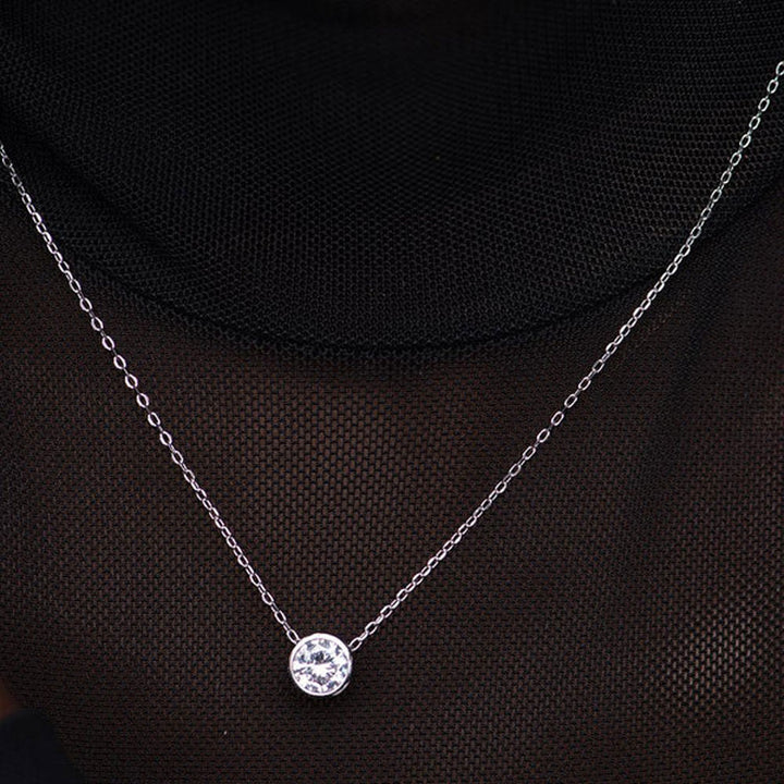 Shop Circle Diamond Necklace- 925 Silver Hallmarked Palmonas-1