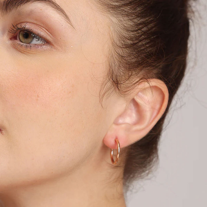 Shop Round Huggie Hoop Earrings Palmonas-4