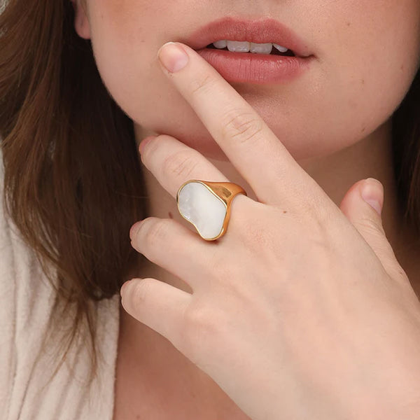 Galaxy White Ring- 18k Gold Plated
