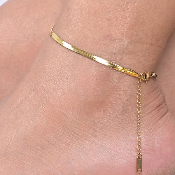 Snake Chain Anklet- 18k Gold Plated