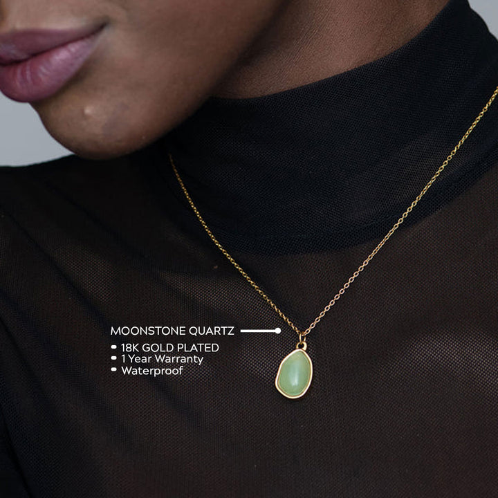 Shop Moonstone Quartz Necklace- 18k Gold Plated Palmonas-3