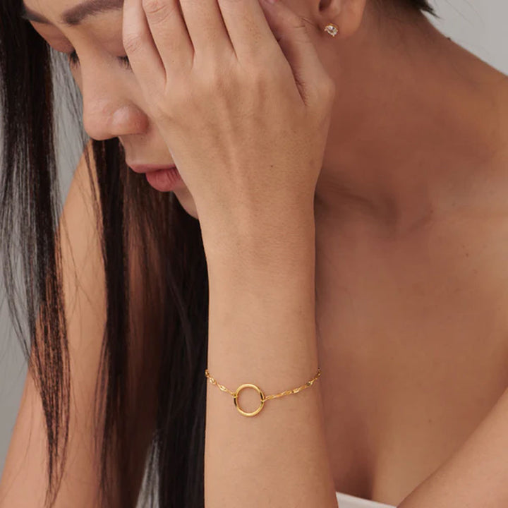 Shop Circle Ring Bracelet- 18k Gold Plated Palmonas-5